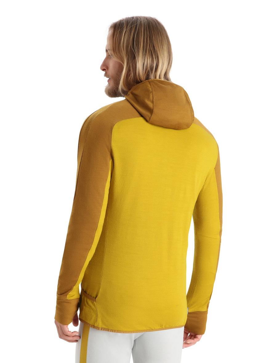 Sweat À Capuche Icebreaker ZoneKnit™ Merino Long Sleeve Zip Homme Doré | FR 1273JPQJ